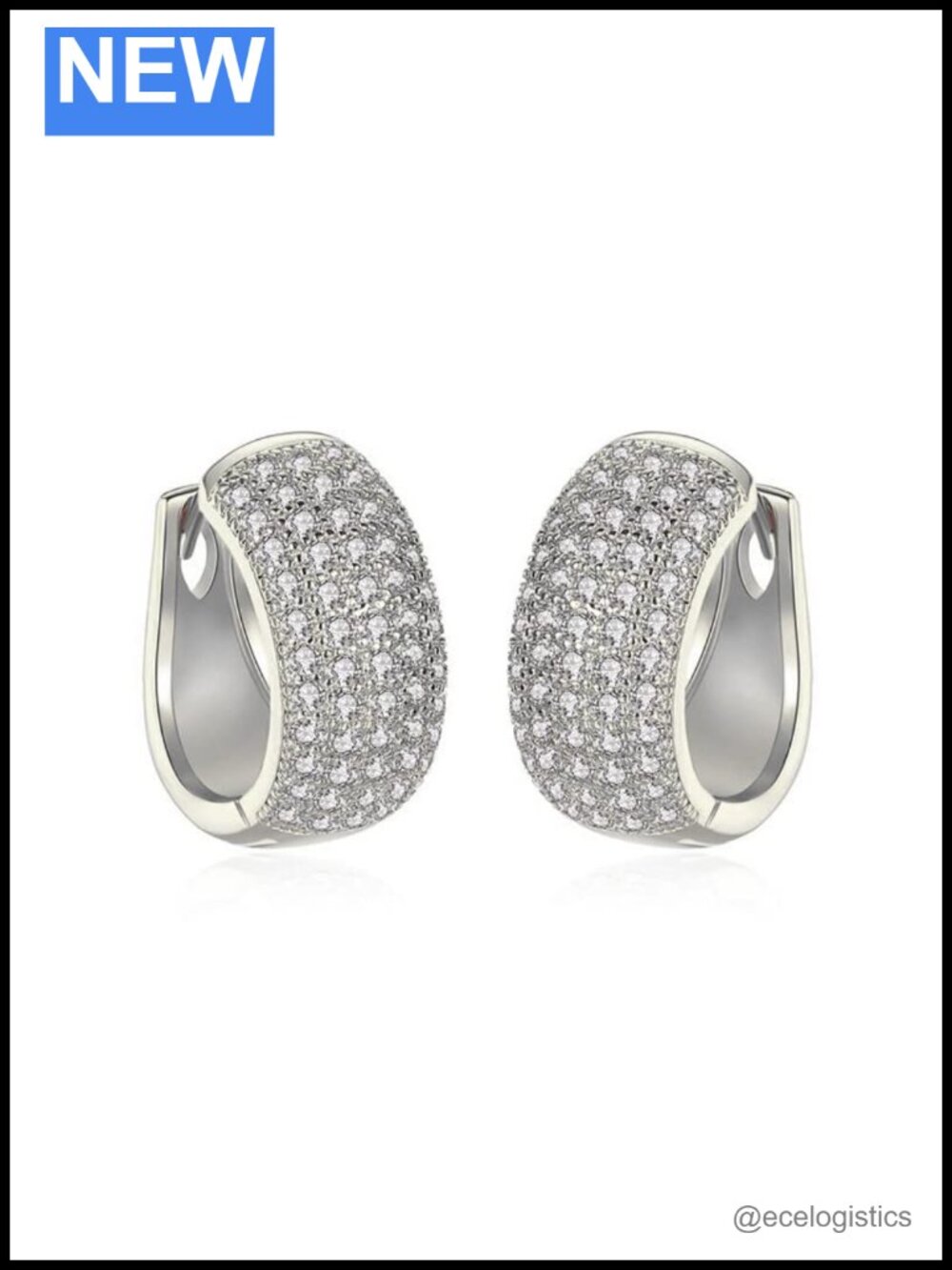 14K Gold Moissanite Hoop Earrings Chunky Five Row Huggie Statement
